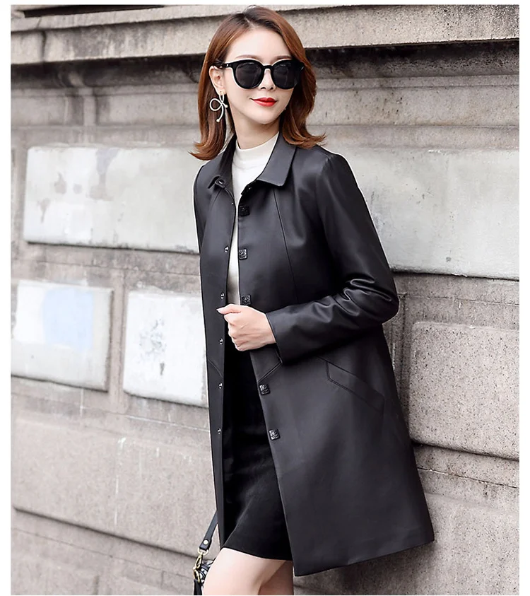 2023 Genuine Leather Jacket Women 100% Real Sheepskin Coat Women's Windbreaker Spring Autumn Leather Trench Coat KJ5956
2023 Genuine Leather Jacket Women 100% Real Sheepskin Coat Women's Windbreaker Spring Autumn Leather Trench Coat KJ5956