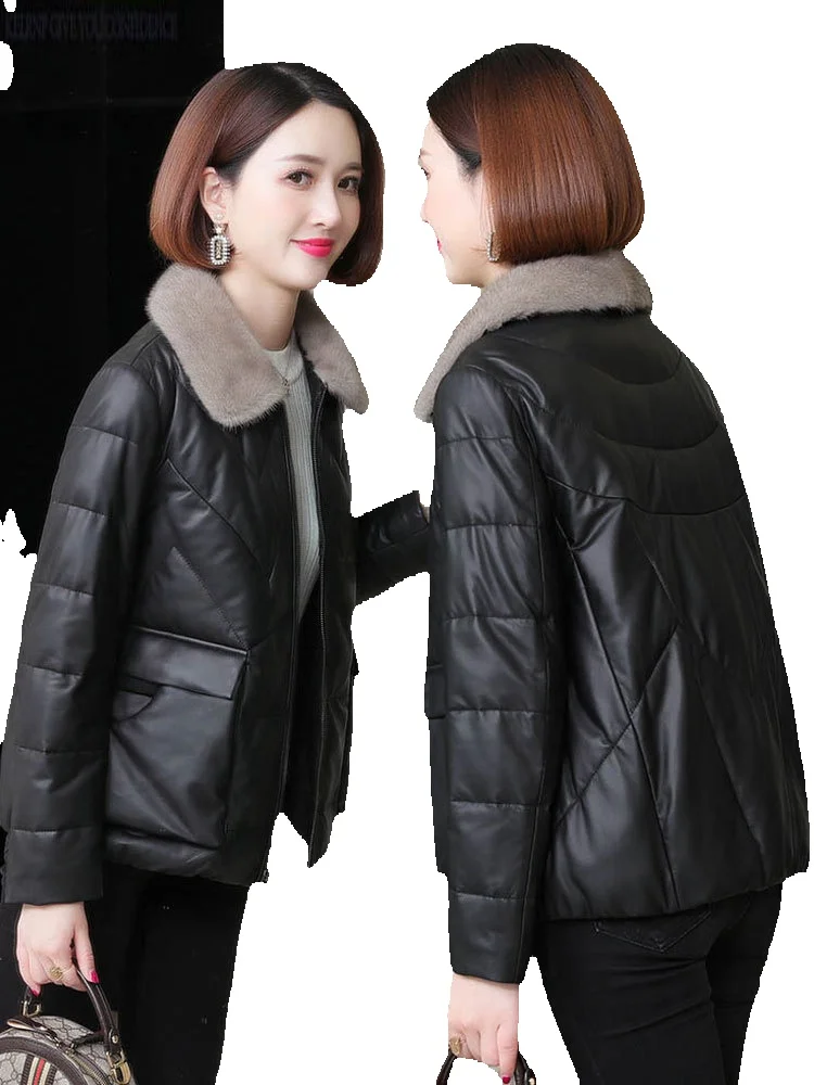 Seasonal New Genuine Leather Down Women's Short And Fashionable Korean Version Mink Fur Collar Sheep Leather Jacket
Seasonal New Genuine Leather Down Women's Short And Fashionable Korean Version Mink Fur Collar Sheep Leather Jacket
