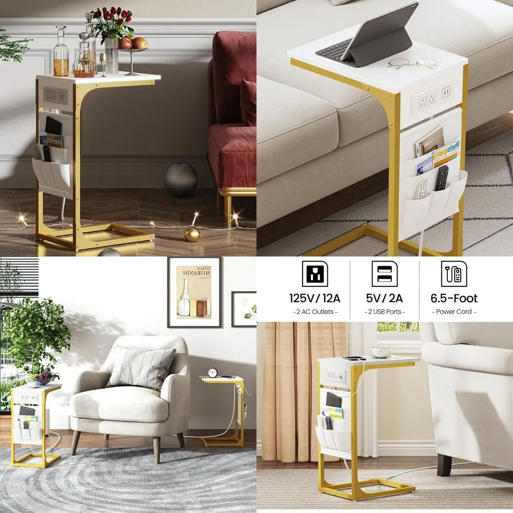 Двойные C-образные приставные столики с зарядной станцией, местом для хранения и розетками для дивана, гостиной и спальни
Двойные C-образные приставные столики с зарядной станцией, местом для хранения и розетками для дивана, гостиной и спальни