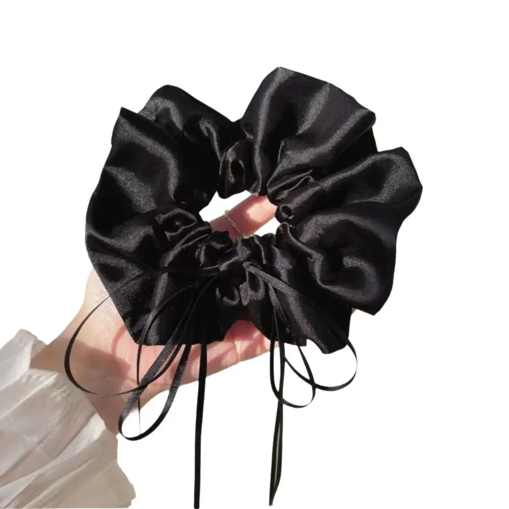 Elegant Satin Material Bow Scrunchie With Long Ribbon Black/White Hair Tie Elastic Hair Accessory Romantic Events
Elegant Satin Material Bow Scrunchie With Long Ribbon Black/White Hair Tie Elastic Hair Accessory Romantic Events