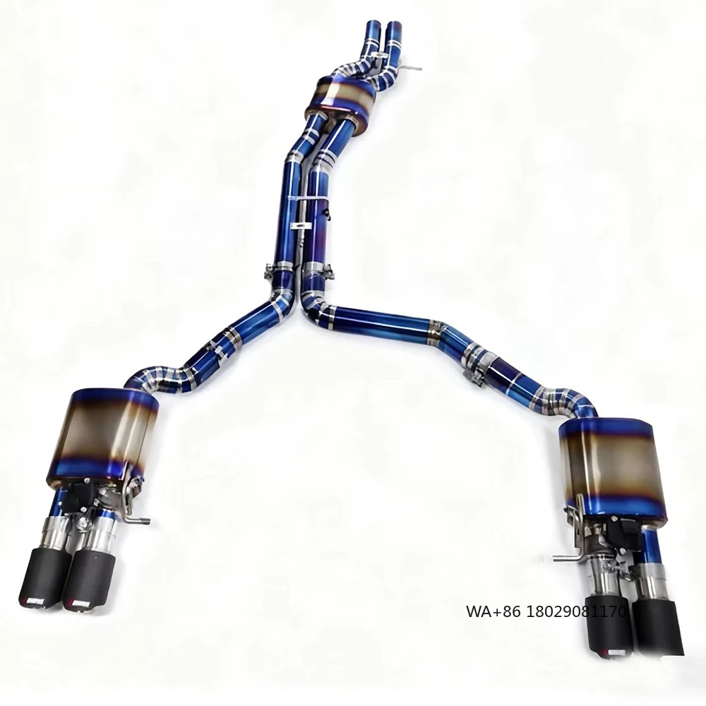 Titanium Valve Exhaust Muffler System with Cat-Back Design, Forged Carbon Fiber Tips & Remote Control for S8 D4 4.0T V8
Titanium Valve Exhaust Muffler System with Cat-Back Design, Forged Carbon Fiber Tips & Remote Control for S8 D4 4.0T V8