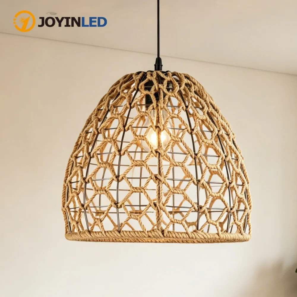 JOYINLED Industrial Hemp Rope Pendant Light 30cm Metal Cage Chandelier Vintage Ceiling Lamp for Bedroom Living Room Dining Room
JOYINLED Industrial Hemp Rope Pendant Light 30cm Metal Cage Chandelier Vintage Ceiling Lamp for Bedroom Living Room Dining Room