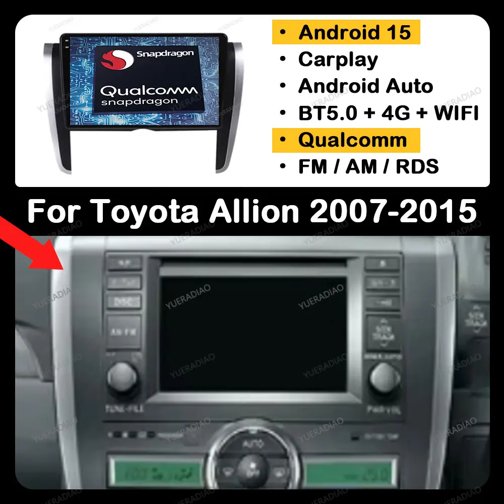 Android 15 Car Radio For Toyota Allion T260 2007 - 2020 Qualcomm QLED Head Unit 4G WIFI Multimedia Stereo Video Player 2DIN BT
Android 15 Car Radio For Toyota Allion T260 2007 - 2020 Qualcomm QLED Head Unit 4G WIFI Multimedia Stereo Video Player 2DIN BT