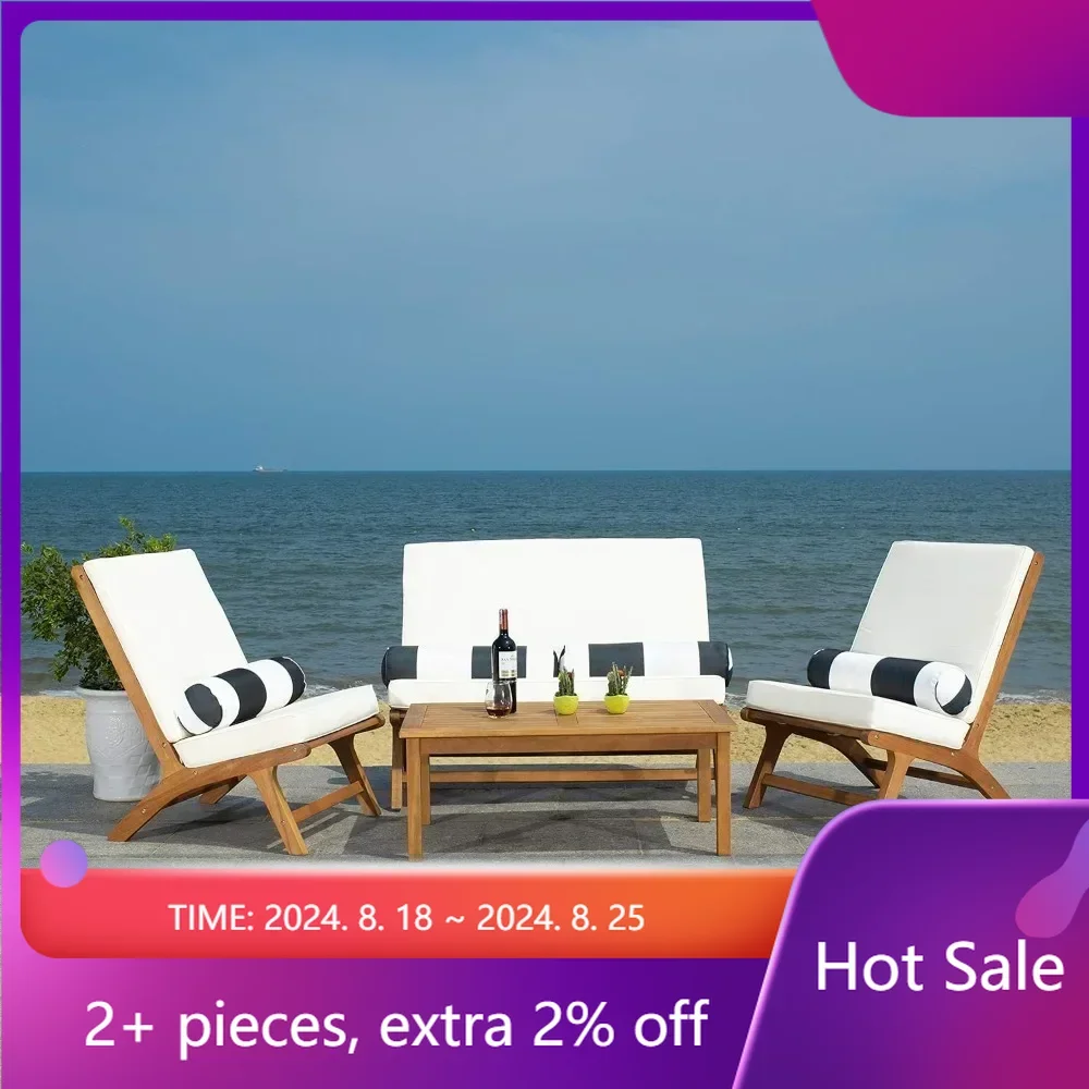Outdoor Collection Natural and Beige 4-Piece Black & White Pillows Patio Set Outdoor Table Chair Set of Garden Furniture Sets
Outdoor Collection Natural and Beige 4-Piece Black & White Pillows Patio Set Outdoor Table Chair Set of Garden Furniture Sets