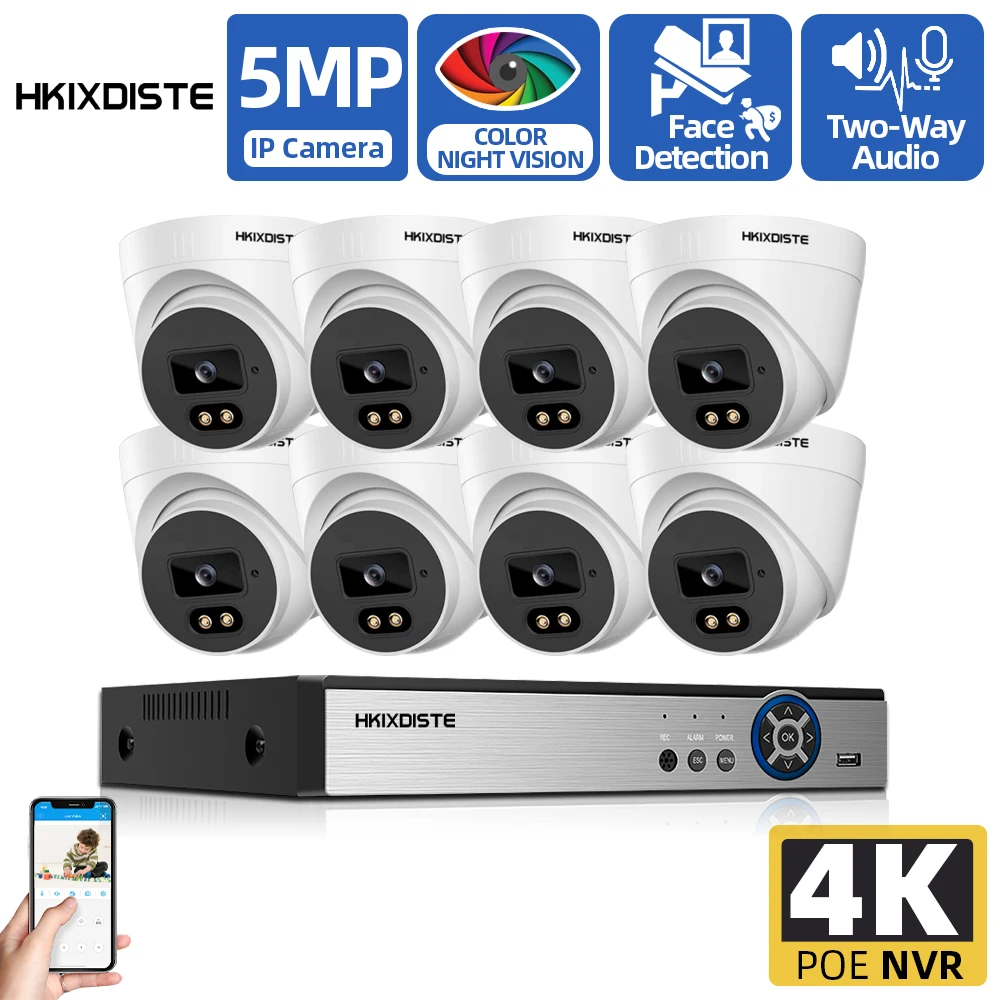 5MP Ultra HD CCTV Color Night POE Camera Two-way Audio H.265 Kit 8CH 4K NVR Outdoor Home Video Security Surveillance System Kits
5MP Ultra HD CCTV Color Night POE Camera Two-way Audio H.265 Kit 8CH 4K NVR Outdoor Home Video Security Surveillance System Kits
