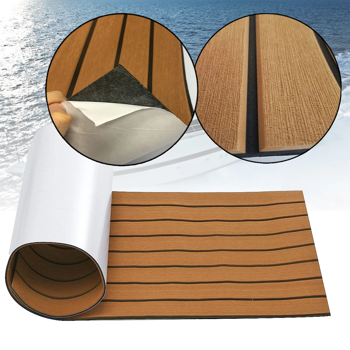 Boat Flooring EVA Foam Decking Sheet Faux Teak Marine Mat Marine Carpet Cooler Tops Seating Non-Slip Self-Adhesive Flooring Mate
Boat Flooring EVA Foam Decking Sheet Faux Teak Marine Mat Marine Carpet Cooler Tops Seating Non-Slip Self-Adhesive Flooring Mate