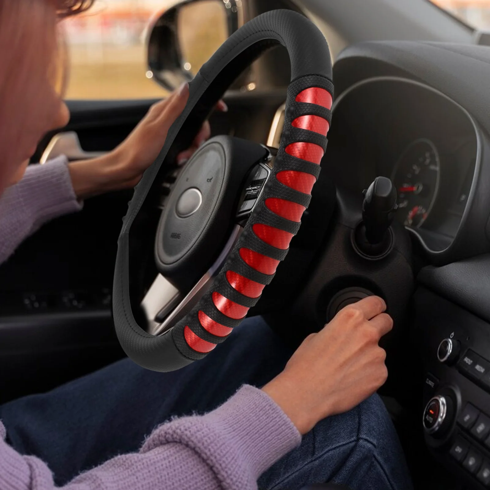 Carbon Fiber Textured Steering Wheel Cover Massage Design for Universal Car Truck RV Black Fake Accessory
Carbon Fiber Textured Steering Wheel Cover Massage Design for Universal Car Truck RV Black Fake Accessory