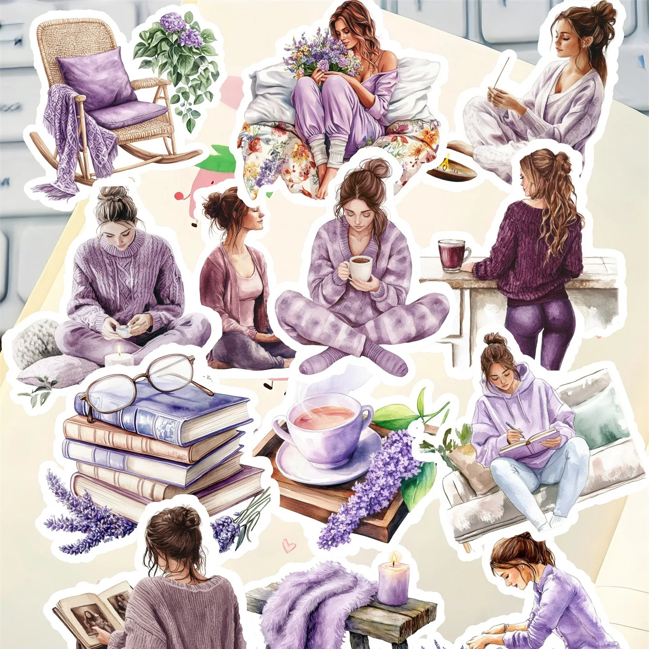 16pcs Watercolor, Purple, Reading, Drinking Coffee, Girl Stickers DIY Diary Decoration Album Style Stationery journal supplies
16pcs Watercolor, Purple, Reading, Drinking Coffee, Girl Stickers DIY Diary Decoration Album Style Stationery journal supplies