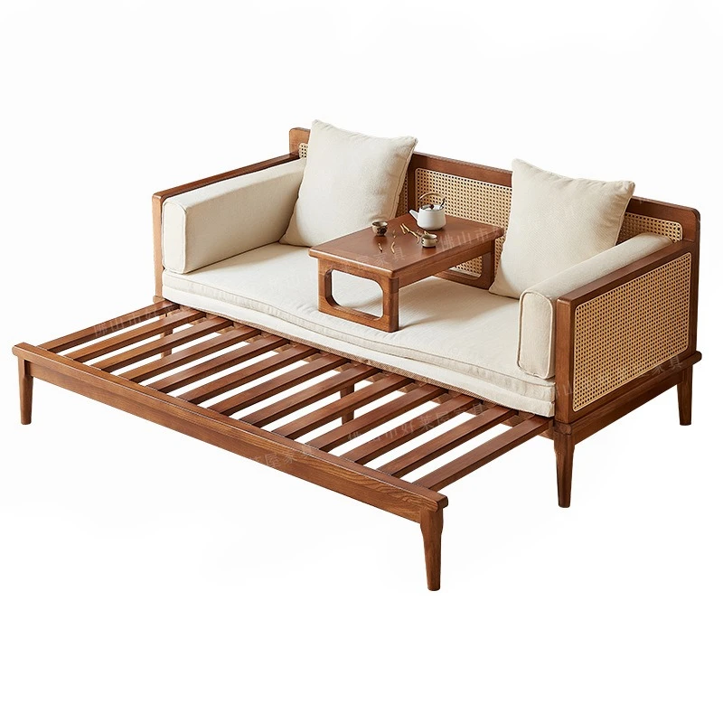 Sliding sofa bed solid wood new Chinese double sofa ash wood simple modern small apartment rattan
Sliding sofa bed solid wood new Chinese double sofa ash wood simple modern small apartment rattan