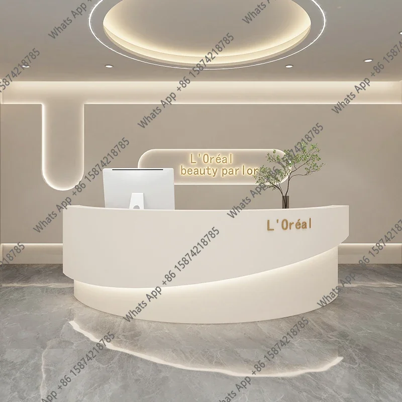 X6 Sm Curved Front Reception Desk Curved Beauty Salon Bar Checkout Page Clothing Counter Paint Modern Simple Empfangs Theke Furn
X6 Sm Curved Front Reception Desk Curved Beauty Salon Bar Checkout Page Clothing Counter Paint Modern Simple Empfangs Theke Furn