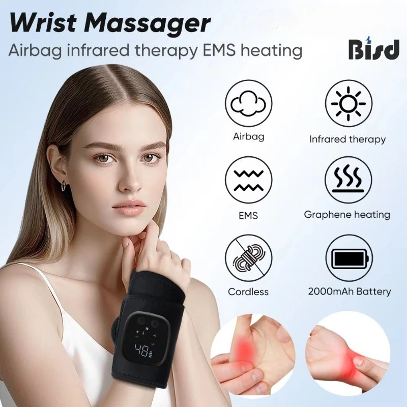 Cordless electric hot compress bracelet massage belt heated airbag wrist massager
Cordless electric hot compress bracelet massage belt heated airbag wrist massager