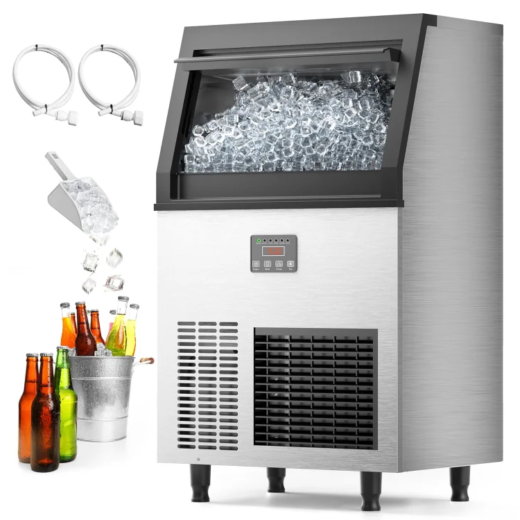 Commercial Ice Maker Machine 200lbs/24H, Air Cooled Under Counter Ice Maker with 50lbs Ice Storage, Stainless Steel Self
Commercial Ice Maker Machine 200lbs/24H, Air Cooled Under Counter Ice Maker with 50lbs Ice Storage, Stainless Steel Self