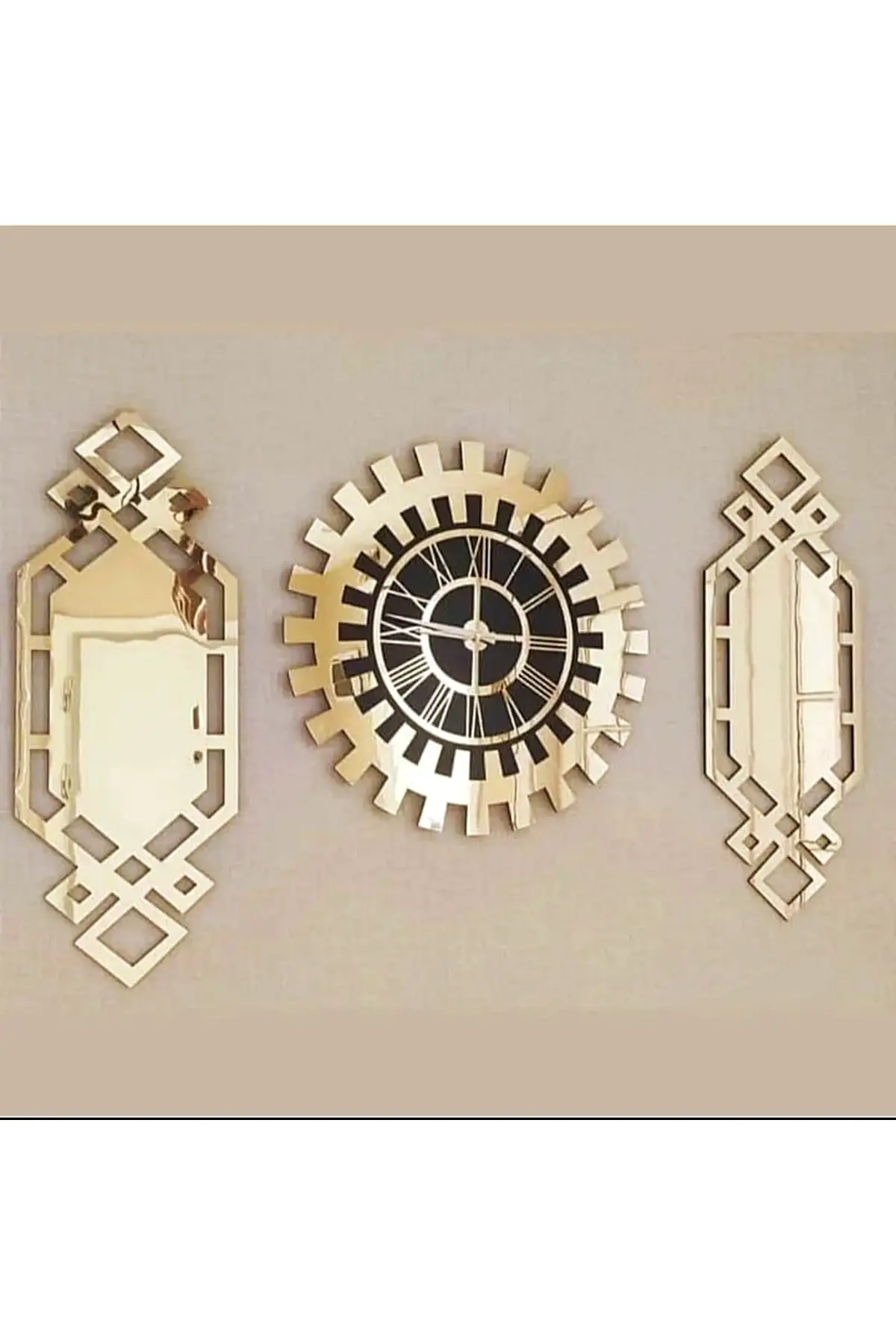 Gold Color Plexiglass Mirror 3D Embossed Hand-painted Piano Model Wall Clock, Table 3 Piece Set
Gold Color Plexiglass Mirror 3D Embossed Hand-painted Piano Model Wall Clock, Table 3 Piece Set
