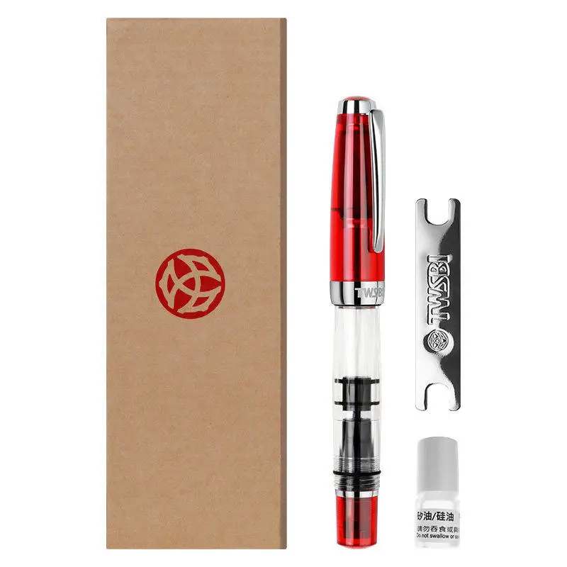 TWSBI ECO Red Clear Fountain Pen Vacuum Piston Filling Premium Clear Demonstrator Pen School Supplies
TWSBI ECO Red Clear Fountain Pen Vacuum Piston Filling Premium Clear Demonstrator Pen School Supplies