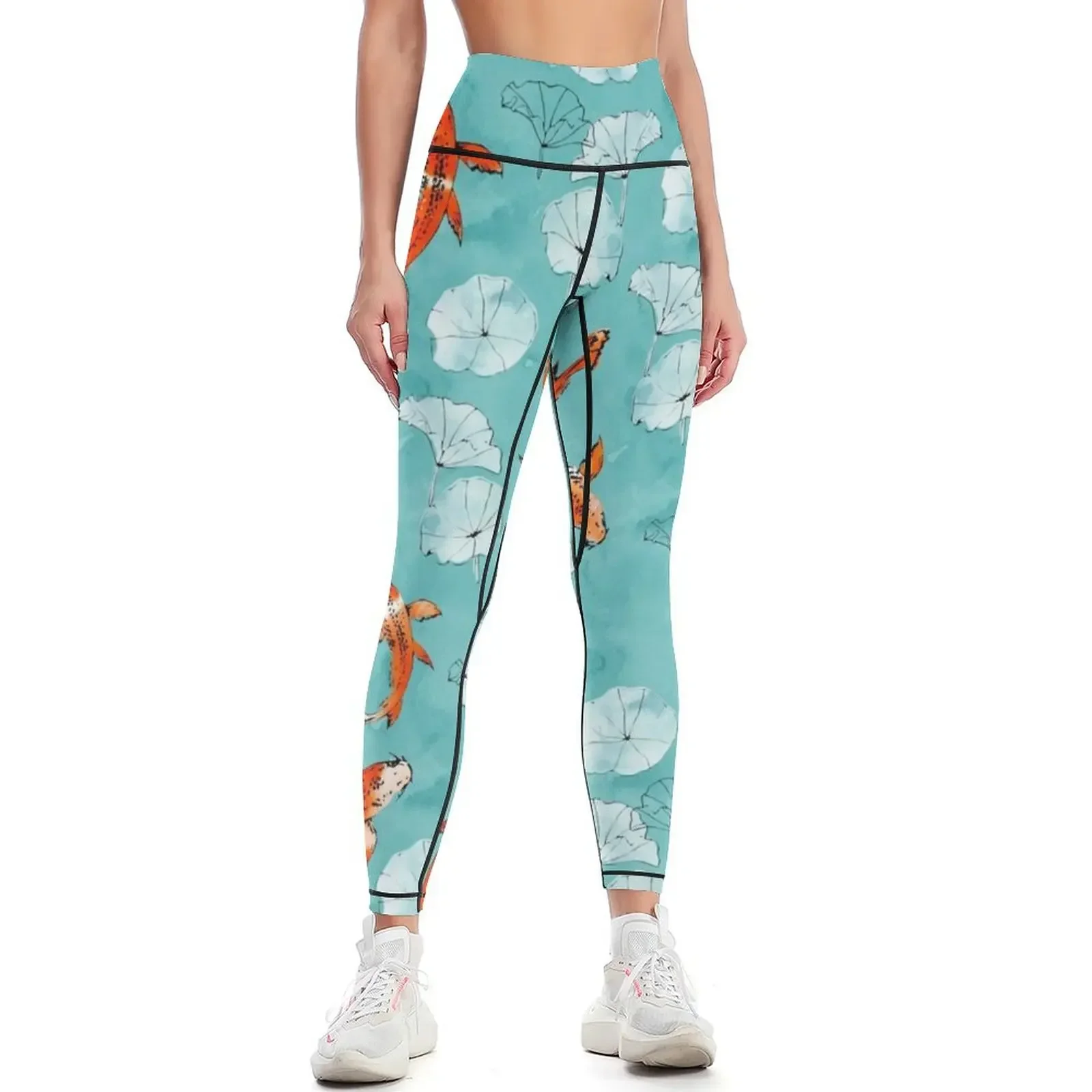 Waterlily koi in turquoise Leggings push up tights for Fitness clothing sport set harem pants Womens Leggings
Waterlily koi in turquoise Leggings push up tights for Fitness clothing sport set harem pants Womens Leggings