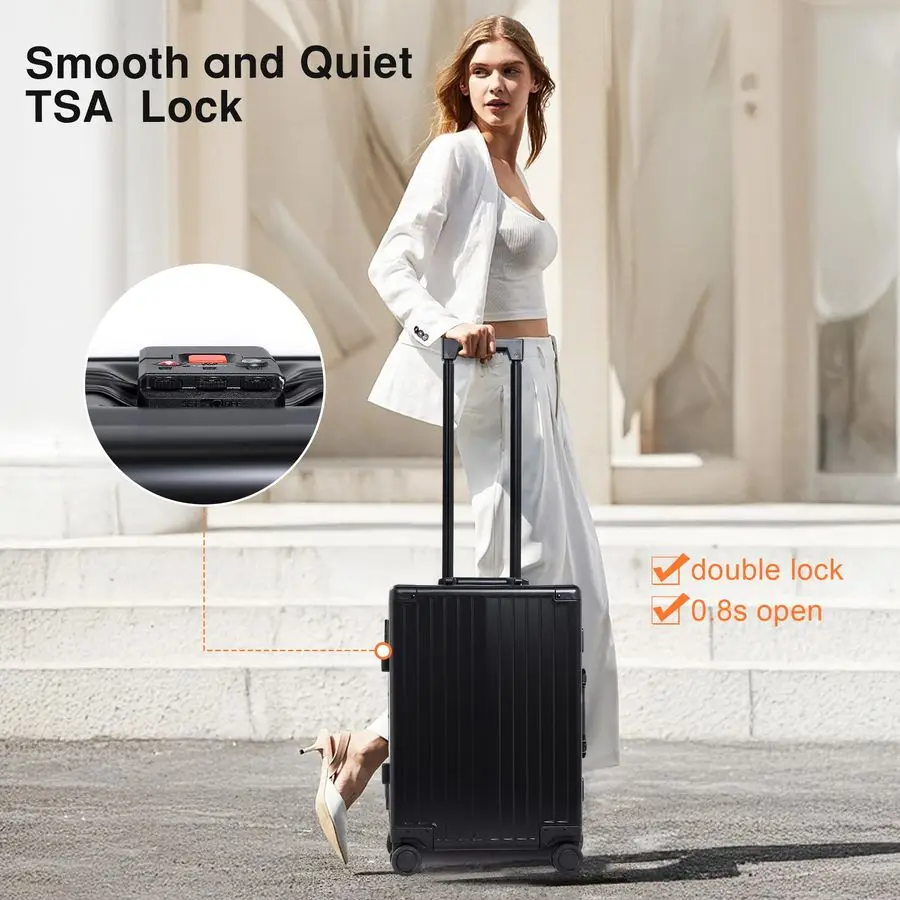 Aluminum Carry On Luggage 22x14x9 Airline ApprovedHard Shell Carry On Luggage, Zipperless Luggage Aluminum Suitcase Luggage blac
Aluminum Carry On Luggage 22x14x9 Airline ApprovedHard Shell Carry On Luggage, Zipperless Luggage Aluminum Suitcase Luggage blac
