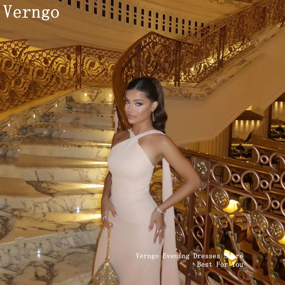Verngo Simple Pink Crepe Evening Dress Elegant Halter Mermaid Prom Dress Flowing Hand-pleated Party Dress Customized
Verngo Simple Pink Crepe Evening Dress Elegant Halter Mermaid Prom Dress Flowing Hand-pleated Party Dress Customized