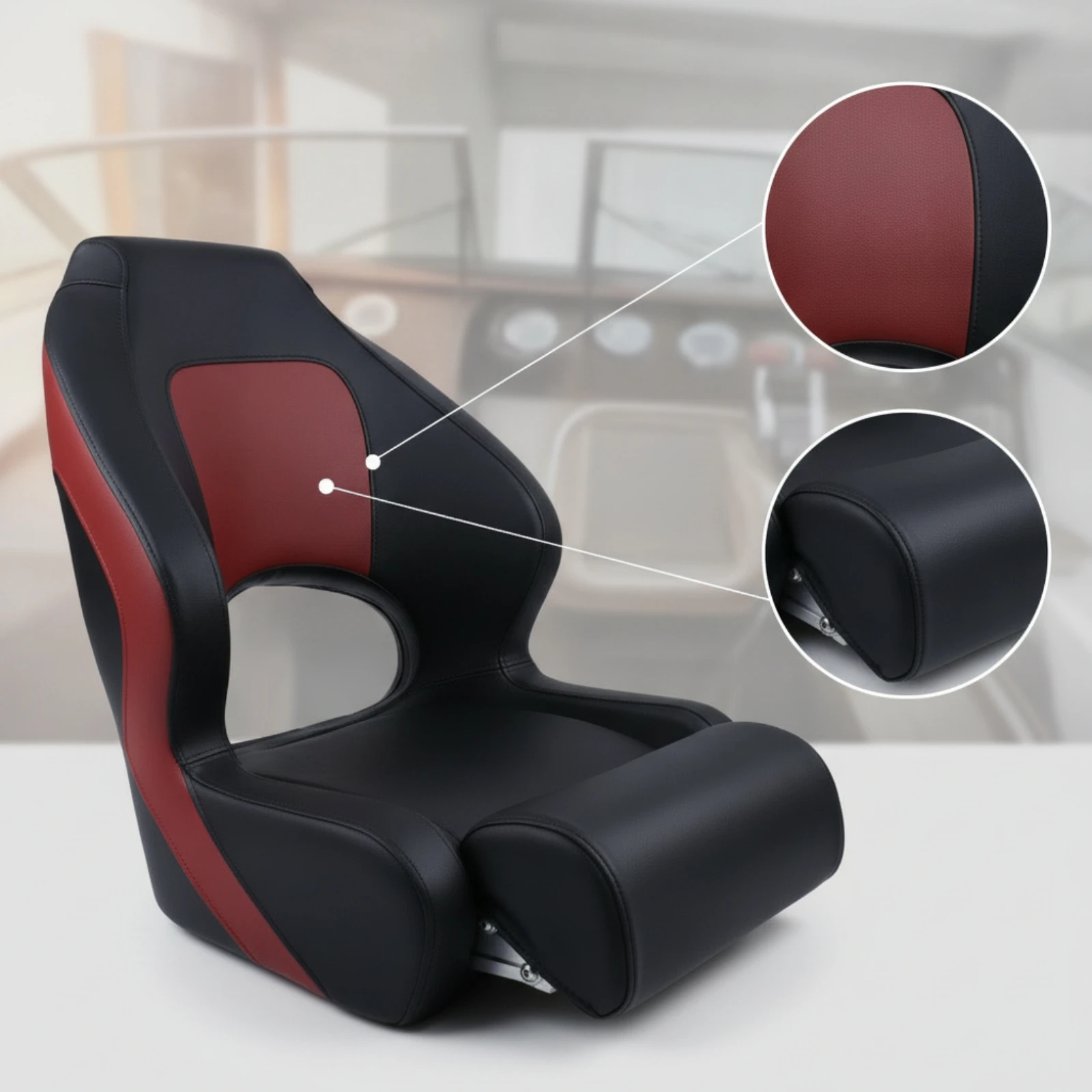 Boat Helm Chair Cushioned High Back Boat Seat Marine Grade Comfortable for Captains, Boats, Yachts
Boat Helm Chair Cushioned High Back Boat Seat Marine Grade Comfortable for Captains, Boats, Yachts