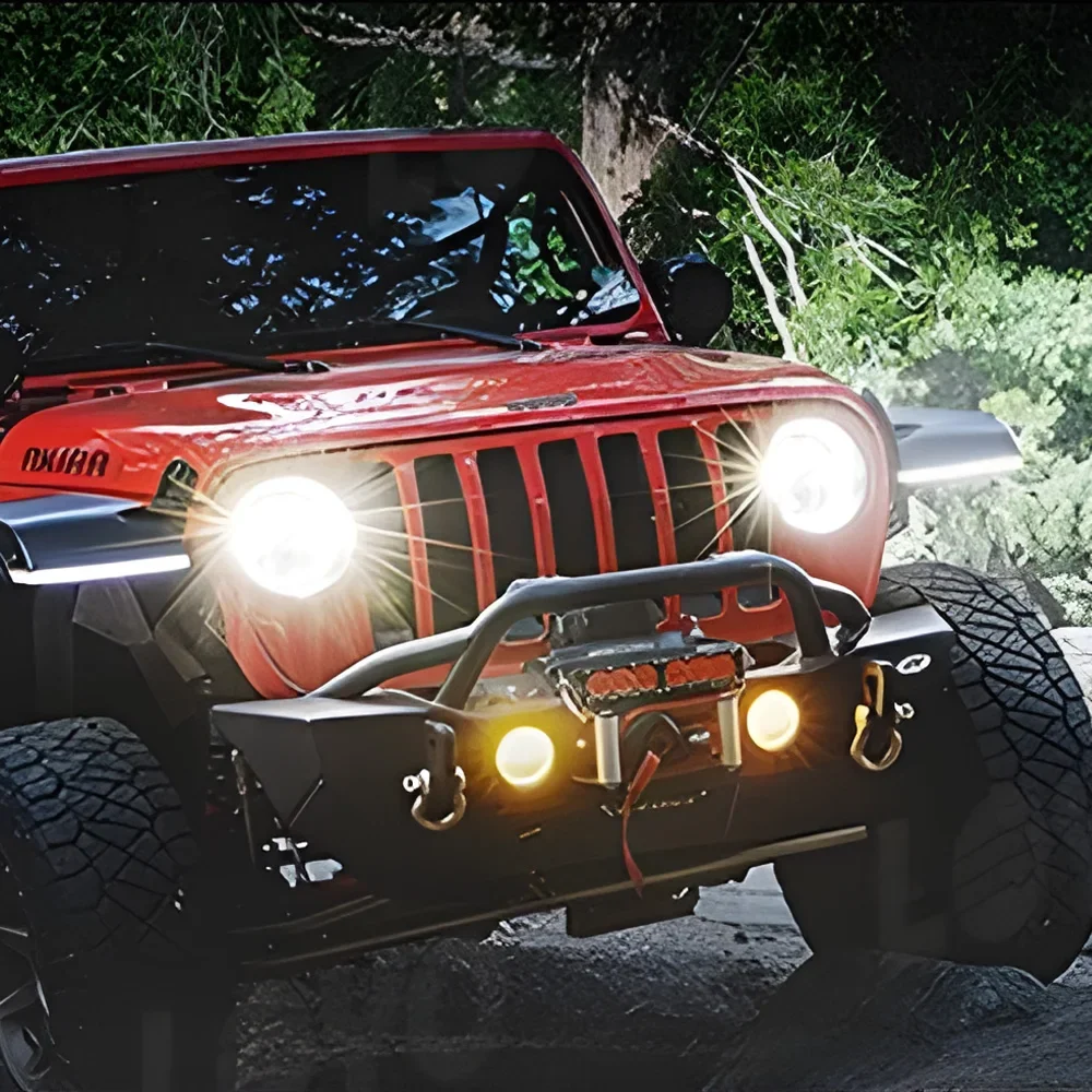 For Jeep Wrangler 2018-2024 Auto Headlight Assembly Upgrade All New Style LED Plug and Play Projector Tool Lens Car Accessories 
For Jeep Wrangler 2018-2024 Auto Headlight Assembly Upgrade All New Style LED Plug and Play Projector Tool Lens Car Accessories