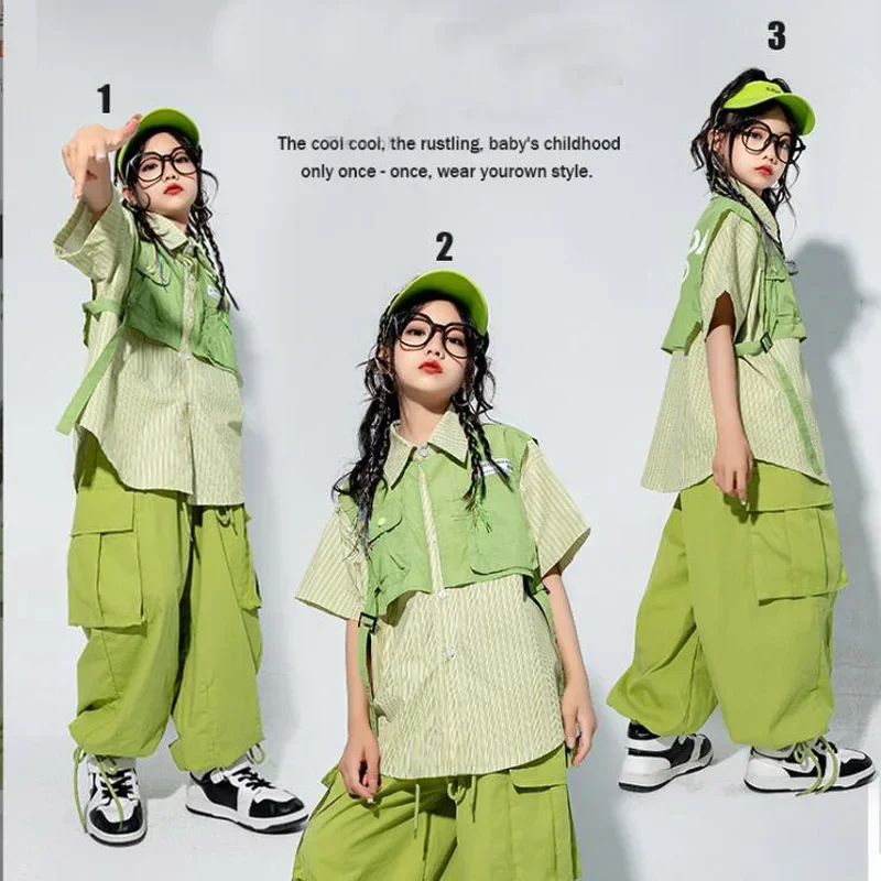 Lace up Casual Pockets Cargo Jogger Pants for Girl Boy Jazz Dance Costume Clothes Kids Hip Hop Green Straps Oversized Shirt Top
Lace up Casual Pockets Cargo Jogger Pants for Girl Boy Jazz Dance Costume Clothes Kids Hip Hop Green Straps Oversized Shirt Top