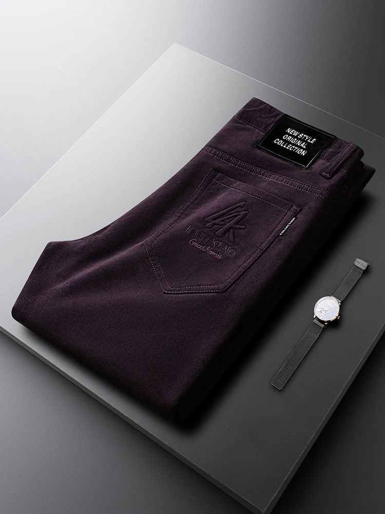 Вельветовые мужские повседневные брюки, осень-зима, светло-фиолетовые, красные хлопковые брюки с вышивкой, облегающие прямые брюки
Вельветовые мужские повседневные брюки, осень-зима, светло-фиолетовые, красные хлопковые брюки с вышивкой, облегающие прямые брюки