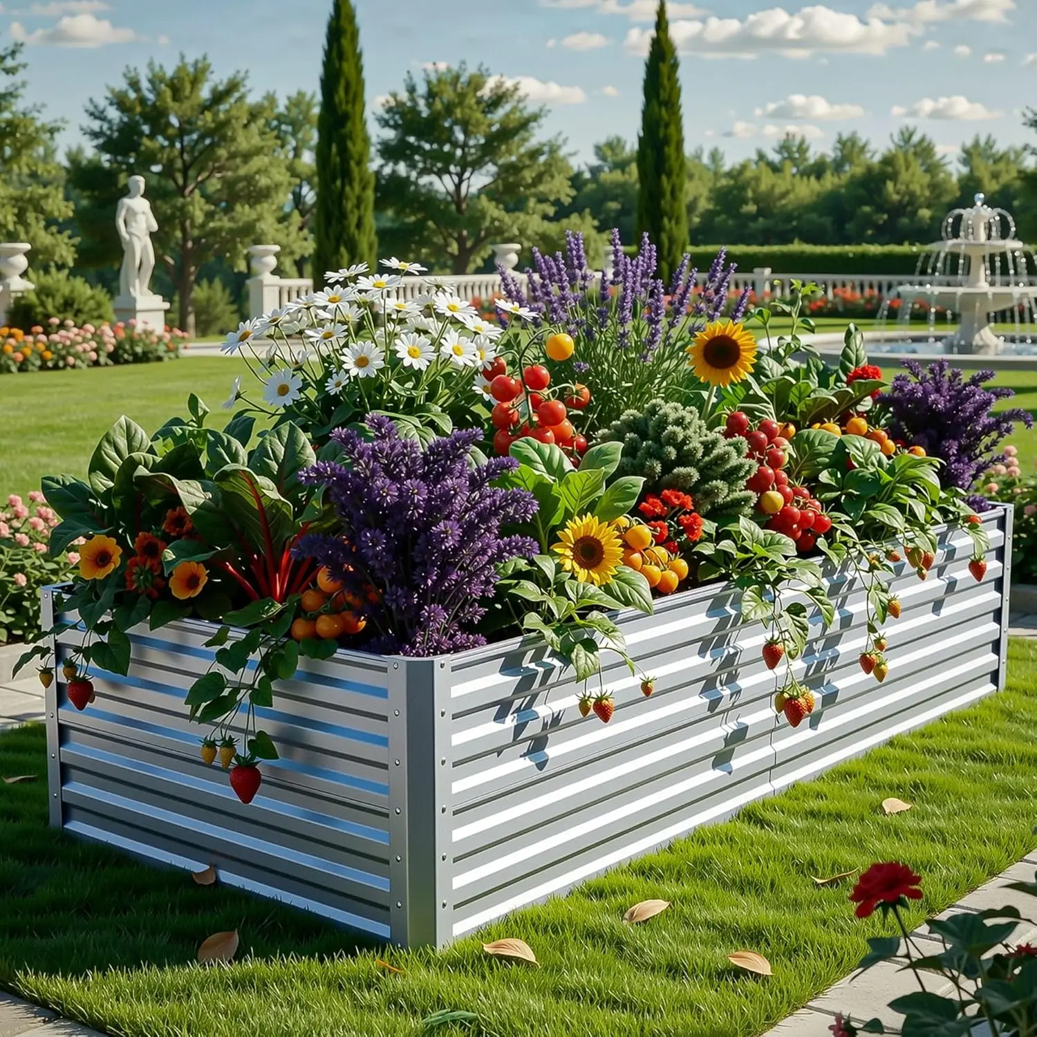 6x3x2 ft Galvanized Raised Garden Bed Kit, Large Metal Planter Box with Gloves & Support Rod, Outdoor Flower Bed for Pla
6x3x2 ft Galvanized Raised Garden Bed Kit, Large Metal Planter Box with Gloves & Support Rod, Outdoor Flower Bed for Pla