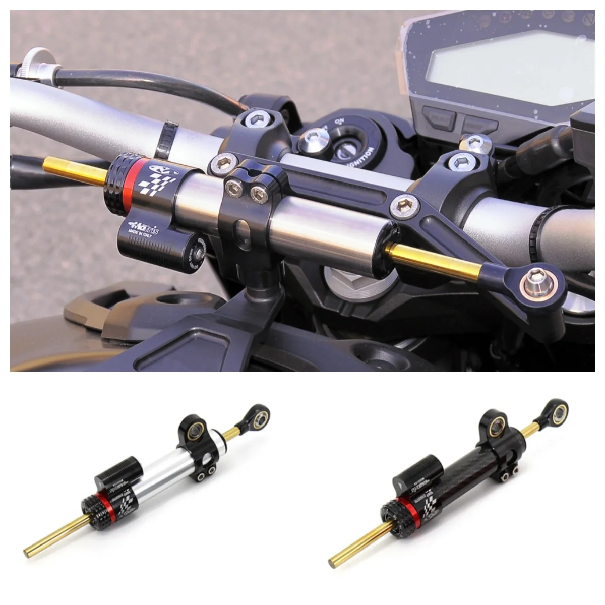 Универсальный демпфер рулевого управления мотоцикла для Kawasaki Z750 Z800 Z900 Z1000 ER6N ZX-6R, монтажный комплект кронштейна из углеродного волокна 
Универсальный демпфер рулевого управления мотоцикла для Kawasaki Z750 Z800 Z900 Z1000 ER6N ZX-6R, монтажный комплект кронштейна из углеродного волокна