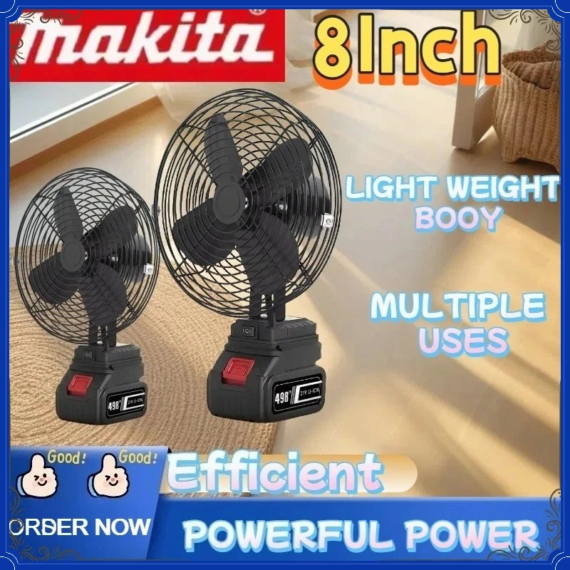Makita Camping Fan 6 Inches Wireless Outdoor Fishing Desktop Portable Metal Fan Strong Wind Fan For 18V Battery
Makita Camping Fan 6 Inches Wireless Outdoor Fishing Desktop Portable Metal Fan Strong Wind Fan For 18V Battery