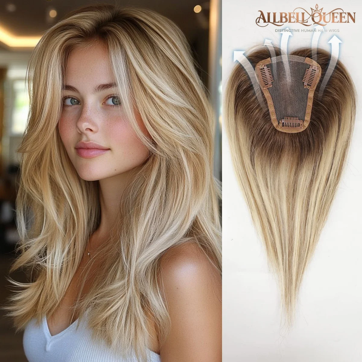100% Human Hair Lace Base Topper for Women Clip In Natural Wave Blonde Ombre Hair Extension Volume Hair Piece Daily Party Use
100% Human Hair Lace Base Topper for Women Clip In Natural Wave Blonde Ombre Hair Extension Volume Hair Piece Daily Party Use