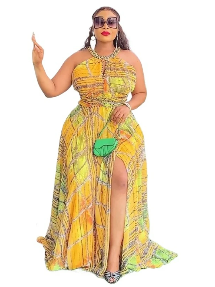 Elegant African Dresses for Women 2025 New Fashion Sleeveless Chiffon Maxi Long Dress Casual Loose Solid Beach Outfits Robe
Elegant African Dresses for Women 2025 New Fashion Sleeveless Chiffon Maxi Long Dress Casual Loose Solid Beach Outfits Robe