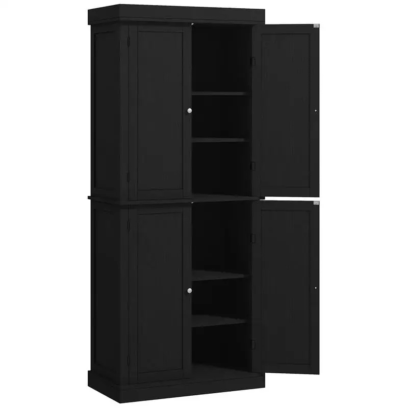 HOMCOM 72" Kitchen Cabinet, Pantry Storage Cabinet with Doors and Shelves, Freestanding Food Pantry Cabinet, Black Wood Grain
HOMCOM 72" Kitchen Cabinet, Pantry Storage Cabinet with Doors and Shelves, Freestanding Food Pantry Cabinet, Black Wood Grain
