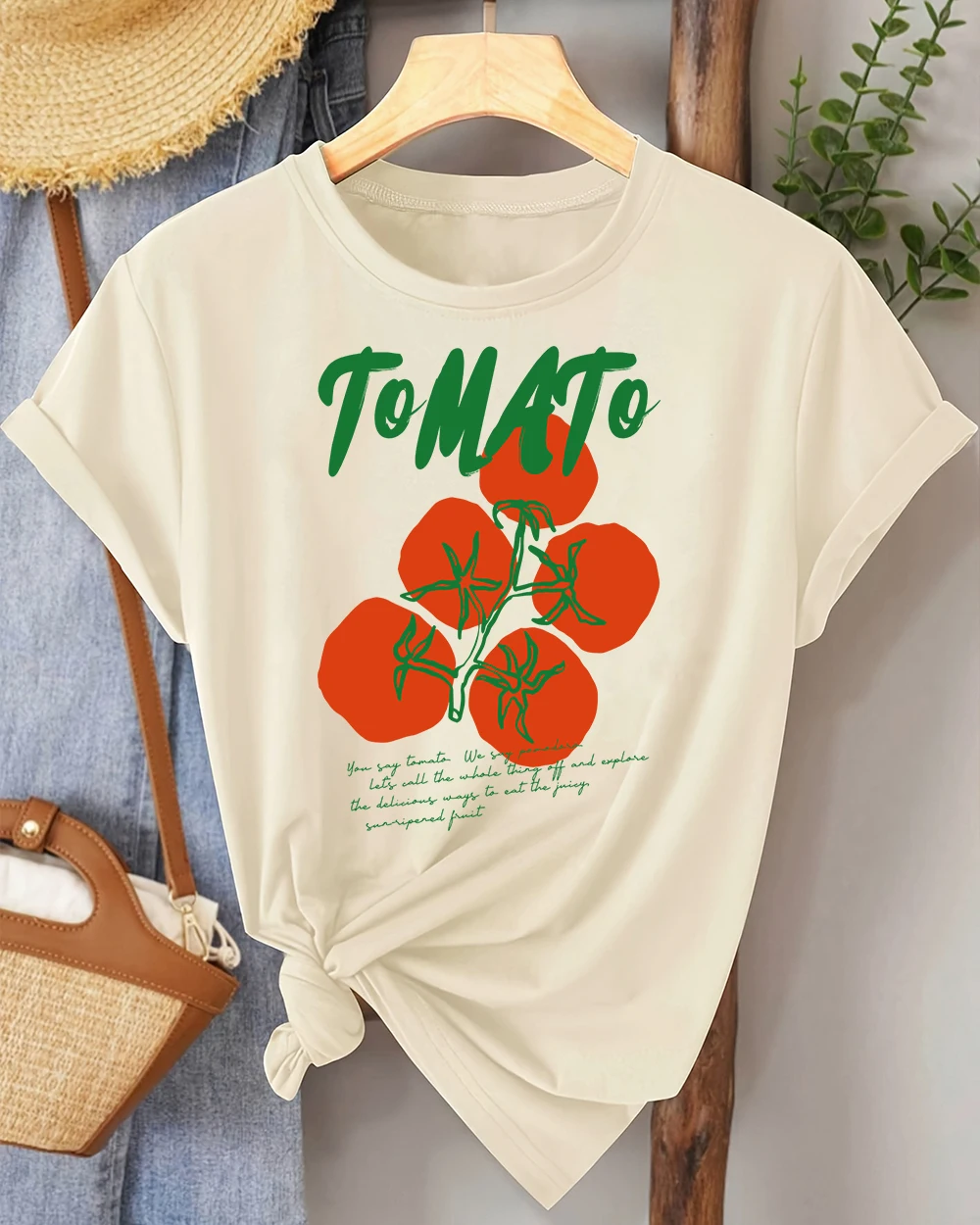 Many Fresh Tomatoes Printed Basics Female T-Shirt Summer Crewneck T Shirt Women Soft Cloths Breathable Woman Short Sleeve
Many Fresh Tomatoes Printed Basics Female T-Shirt Summer Crewneck T Shirt Women Soft Cloths Breathable Woman Short Sleeve