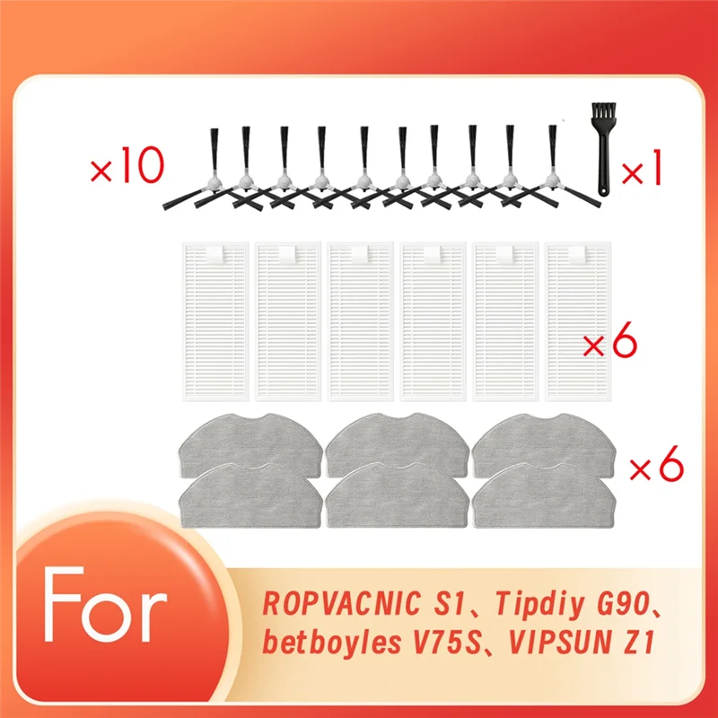 Satisfied Filters Brushes Mop Pads For ROPVACNIC S1 A1 For Tipdiy G90 For VIPSUN Z1 For Betboyles V75S Robot Vacuum,Accessory
Satisfied Filters Brushes Mop Pads For ROPVACNIC S1 A1 For Tipdiy G90 For VIPSUN Z1 For Betboyles V75S Robot Vacuum,Accessory