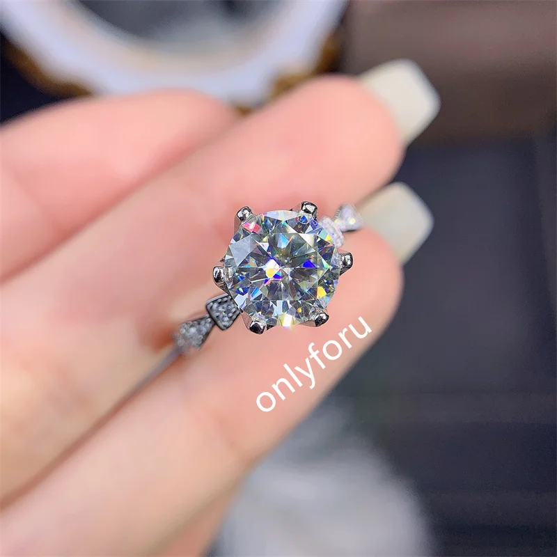 Passed Diamond Test 3 Ct D Color VVS1 Moissanite Ring 925 Sterling Silver Round Perfect Cut Shiny Stone Wedding Ring Girls
Passed Diamond Test 3 Ct D Color VVS1 Moissanite Ring 925 Sterling Silver Round Perfect Cut Shiny Stone Wedding Ring Girls