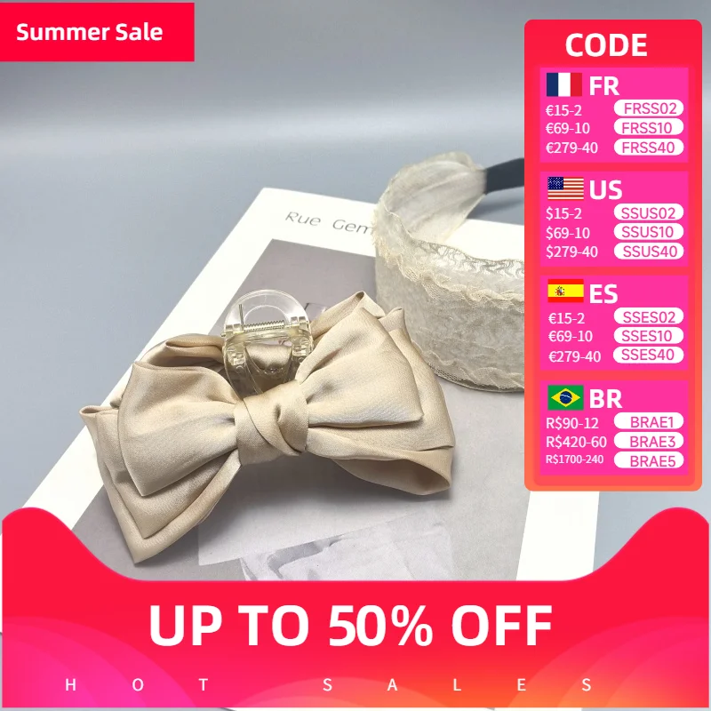 Satin Bow Hair Claw Clip & Lace Mesh Headband Set Elegant Hair Accessories for Wedding/Party/Daily Hairstyles Multiple Colors
Satin Bow Hair Claw Clip & Lace Mesh Headband Set Elegant Hair Accessories for Wedding/Party/Daily Hairstyles Multiple Colors