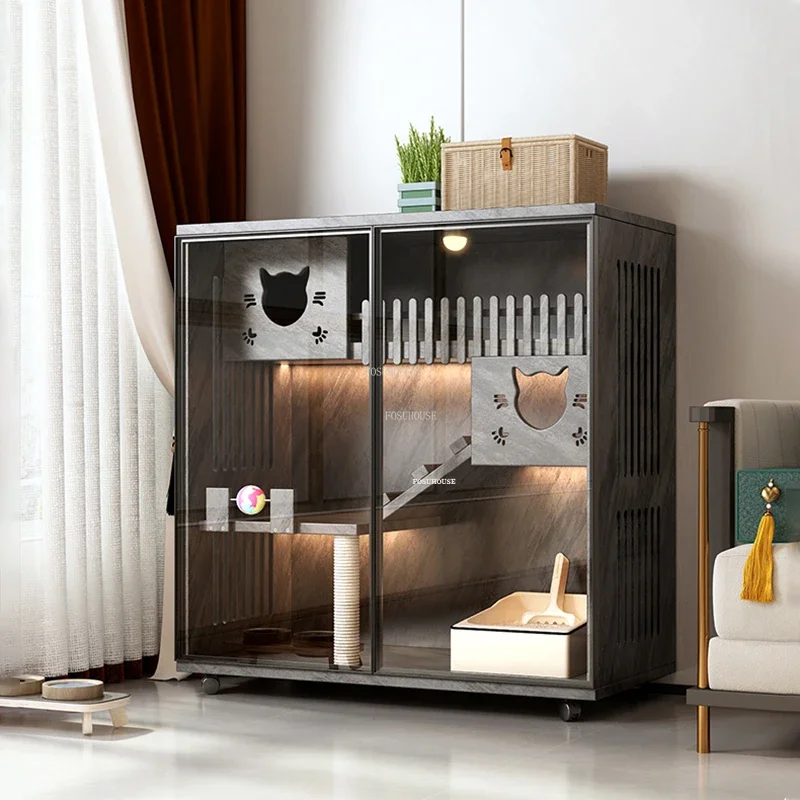 Luxury Solid Wood Cat Cages Home Indoor House Transparent Villa Multi-layer Cabinet Pet Shop with Toilet Litter
Luxury Solid Wood Cat Cages Home Indoor House Transparent Villa Multi-layer Cabinet Pet Shop with Toilet Litter