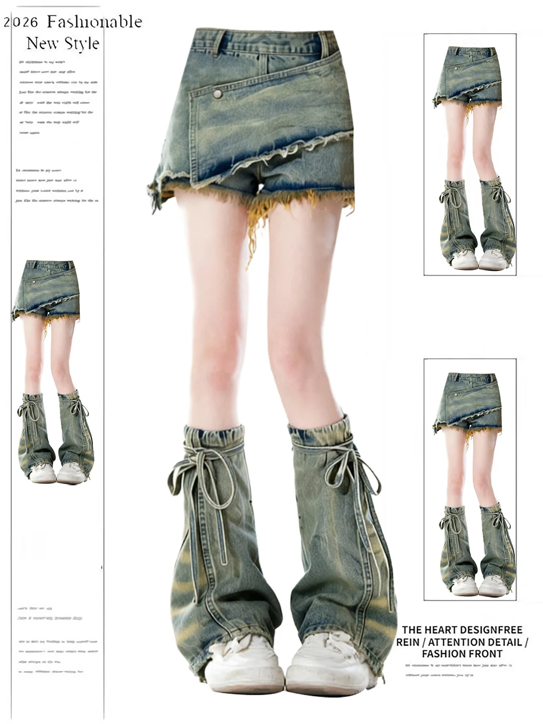 American Retro Y2K Denim Shorts Two-Piece Set Women's Summer New Design Sensation Small Leggings Short Pants Set Women
American Retro Y2K Denim Shorts Two-Piece Set Women's Summer New Design Sensation Small Leggings Short Pants Set Women