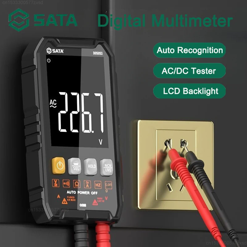 SATA Digital Multimeter AC/DC Ammeter Volt Ohm Multimetro Tester Meter Portable Smart Electrician Multi-function Multimeter Tool
SATA Digital Multimeter AC/DC Ammeter Volt Ohm Multimetro Tester Meter Portable Smart Electrician Multi-function Multimeter Tool