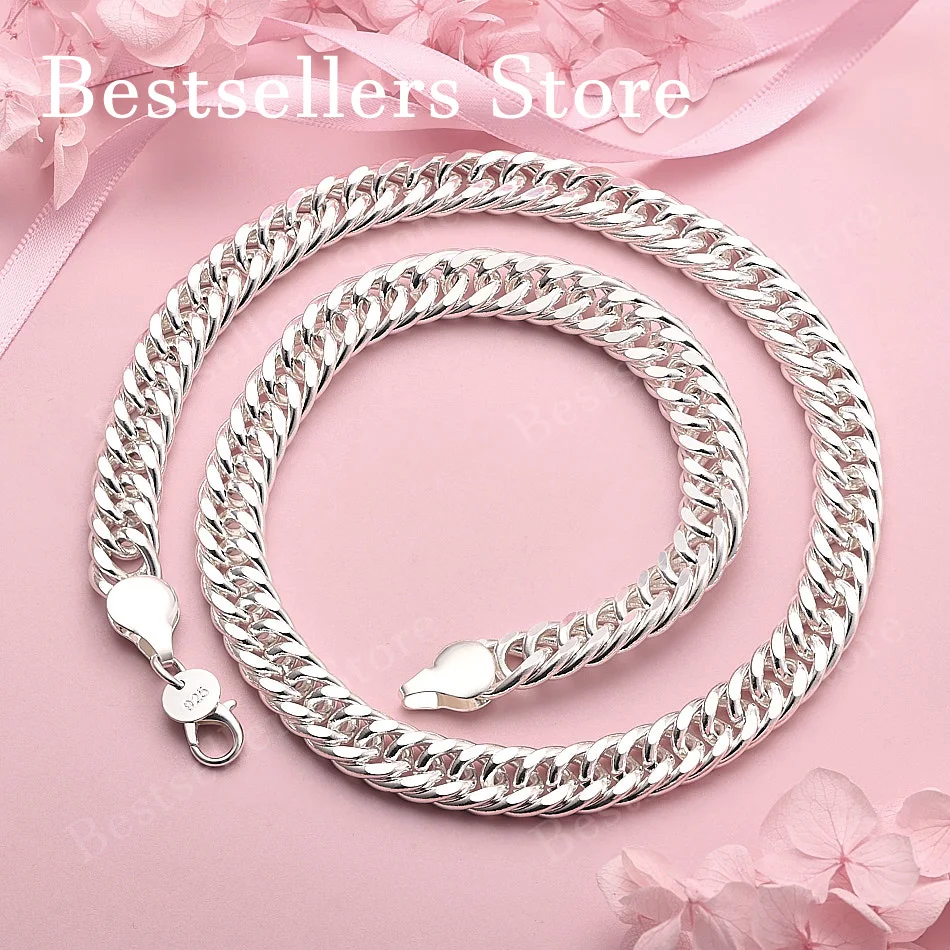 925 Sterling Silver Simple 10mm Cuban Necklace Men Women Fashion Party Hip Hop Accessories
925 Sterling Silver Simple 10mm Cuban Necklace Men Women Fashion Party Hip Hop Accessories