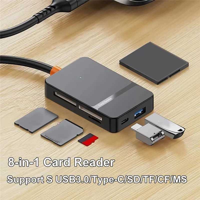 Устройство чтения карт памяти USB 3.0 SD Micro-SD TF CF MS Компактный адаптер флэш-карт для портативных ПК Устройство чтения карт памяти 8 в 1
Устройство чтения карт памяти USB 3.0 SD Micro-SD TF CF MS Компактный адаптер флэш-карт для портативных ПК Устройство чтения карт памяти 8 в 1