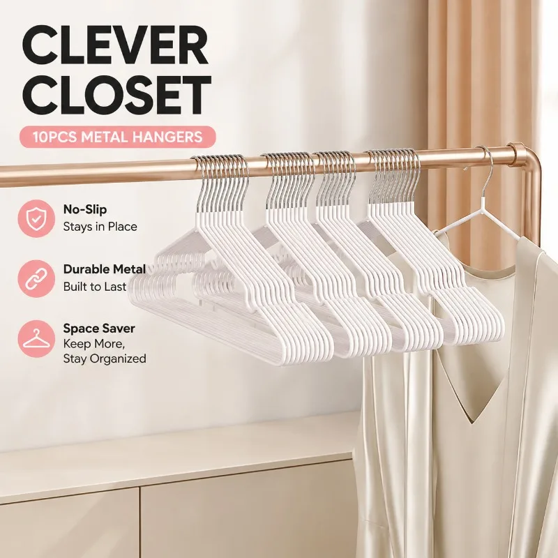 10pcs Metal Hangers No-Slip Durable Clothes Racks Space Saver for Bedroom Organization Black Pink
10pcs Metal Hangers No-Slip Durable Clothes Racks Space Saver for Bedroom Organization Black Pink