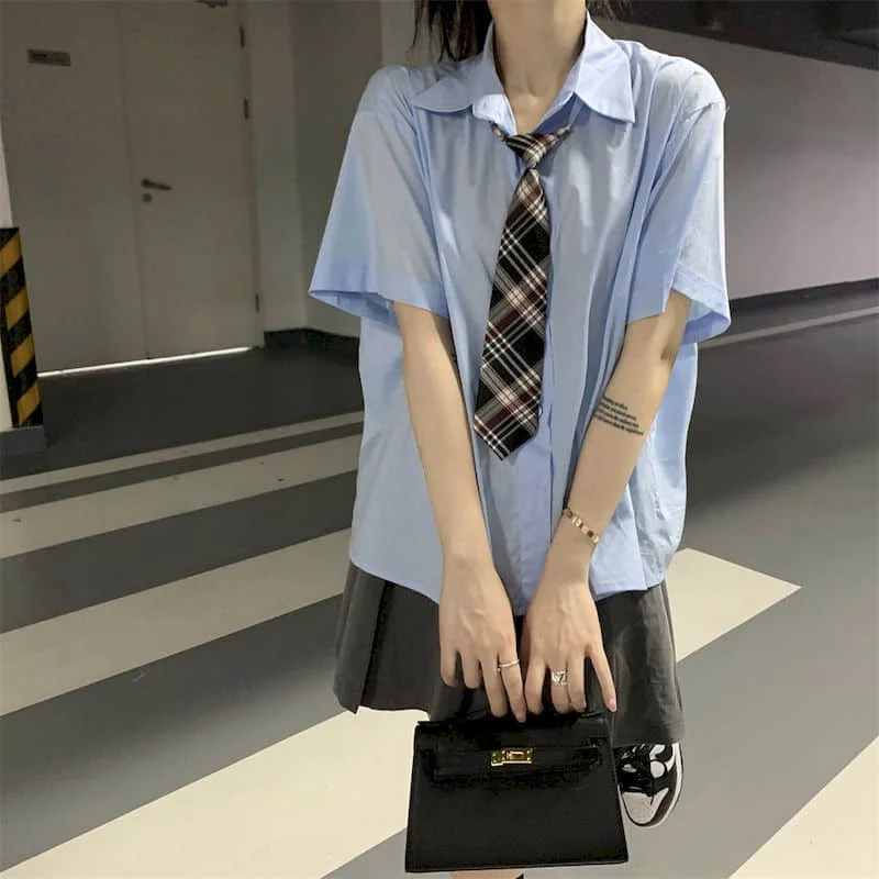 Jk Uniform Womens Summer new college style high waist pleated skirt Japanese Korean style tie short sleeve shirt fashion button
Jk Uniform Womens Summer new college style high waist pleated skirt Japanese Korean style tie short sleeve shirt fashion button