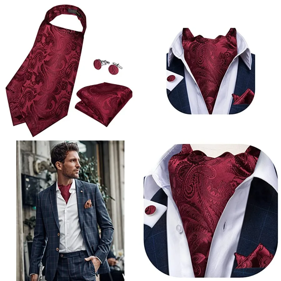 3PCS Ascot Ties for Men Wedding Jacquard Woven Silk Ascot Cravat for Men Cravat Tie and Pocket Square Set,06-burgundy
3PCS Ascot Ties for Men Wedding Jacquard Woven Silk Ascot Cravat for Men Cravat Tie and Pocket Square Set,06-burgundy