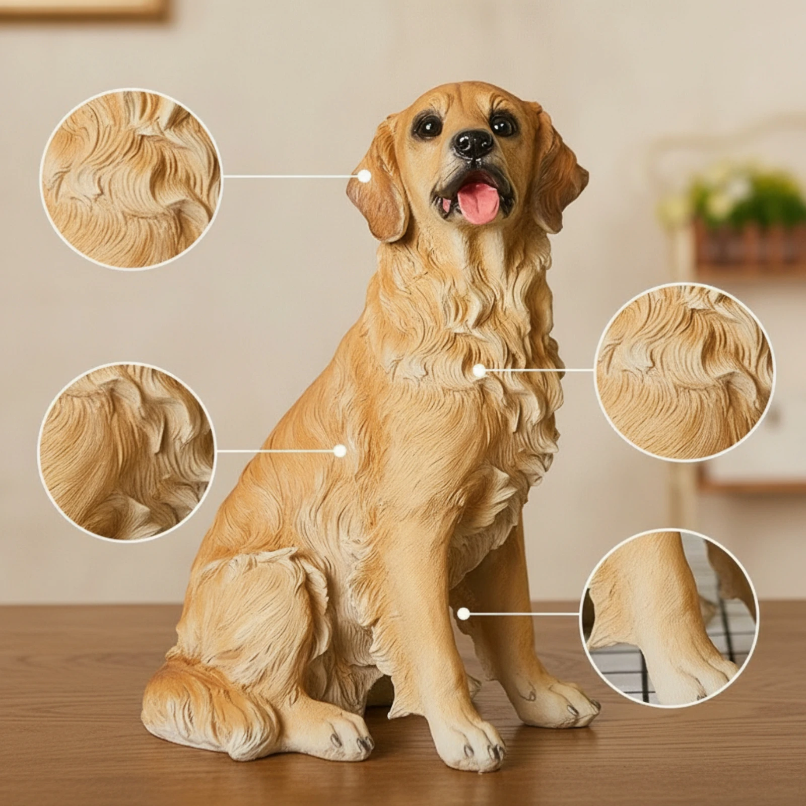 Dog Figurine Realistic Dog Figurine with Resin Decor Indoor Sculpted for Pet Owners, Shelf, Living Room
Dog Figurine Realistic Dog Figurine with Resin Decor Indoor Sculpted for Pet Owners, Shelf, Living Room