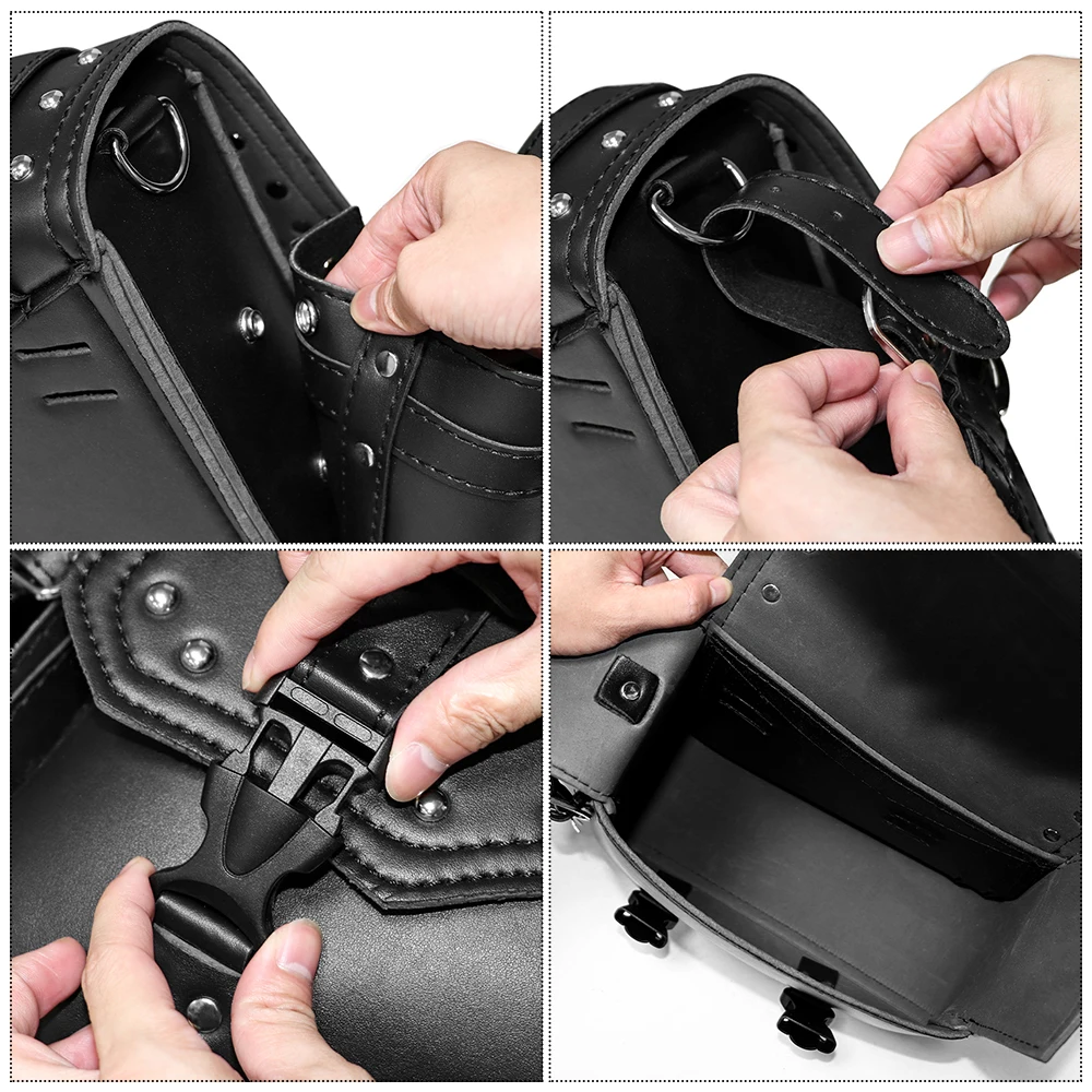 Motorcycle Tool Bag Universal Handlebar Bag Fork Bag PU Leather Black Roll Saddlebags Waterproof Storage Bag
Motorcycle Tool Bag Universal Handlebar Bag Fork Bag PU Leather Black Roll Saddlebags Waterproof Storage Bag