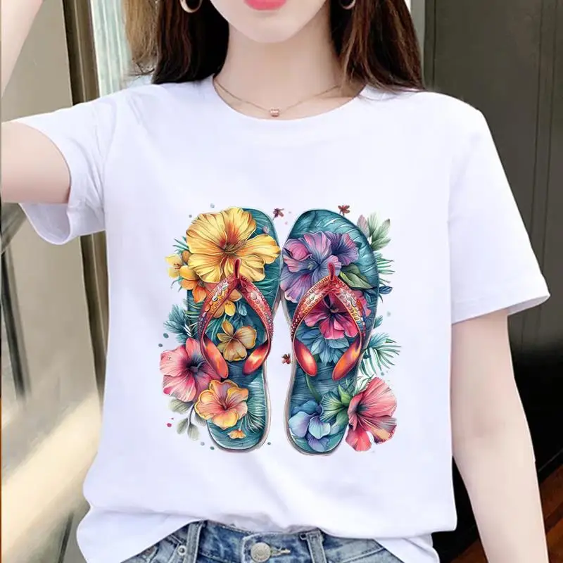 Popular Female Commuter Instagram Youth Trend Is A Cute Summer Floral Print Base Layer Short-sleeved Round-neck T-shirt Women
Popular Female Commuter Instagram Youth Trend Is A Cute Summer Floral Print Base Layer Short-sleeved Round-neck T-shirt Women