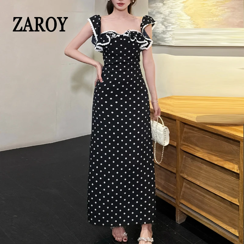 ZAROY Elegant Dot Print Women Long Dress Summer French Square Neck Slim-fit Dress Ruffles Trend Party Evening Ball Gown Vestidos
ZAROY Elegant Dot Print Women Long Dress Summer French Square Neck Slim-fit Dress Ruffles Trend Party Evening Ball Gown Vestidos
