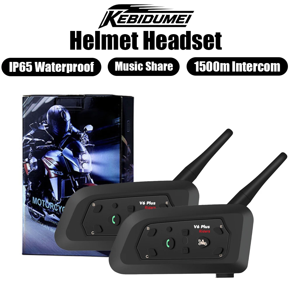 KEBIDUMEI 1/2pcs Helmet Headset Bluetooth Waterproof Communicator Wireless Headphone 1500m Motorcycle Intercom Moto Accessories
KEBIDUMEI 1/2pcs Helmet Headset Bluetooth Waterproof Communicator Wireless Headphone 1500m Motorcycle Intercom Moto Accessories