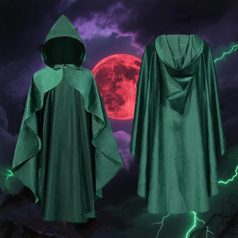 Thick Velvet Halloween Cowl Neck Robe Unisex Role Play Stage Performance Cosplay Mantle Wizard Style Costume Polyester Material
Thick Velvet Halloween Cowl Neck Robe Unisex Role Play Stage Performance Cosplay Mantle Wizard Style Costume Polyester Material