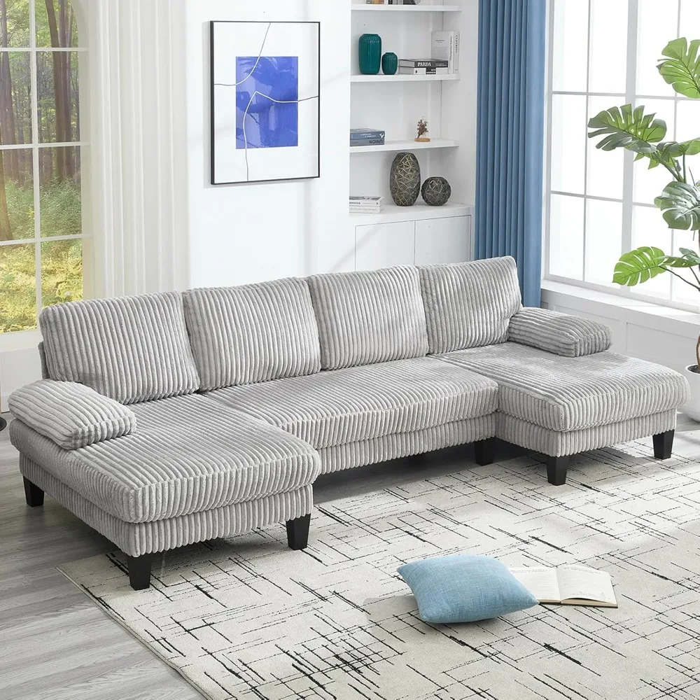 Sectional Couches for Living Room, 114" Cloud Couch Modular Sofa Convertible U Shaped Couch with Double Chaise, 4-Seat Sofa
Sectional Couches for Living Room, 114" Cloud Couch Modular Sofa Convertible U Shaped Couch with Double Chaise, 4-Seat Sofa